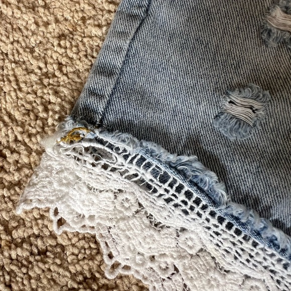 Free People Denim Lace Shorts - Picture 7 of 7